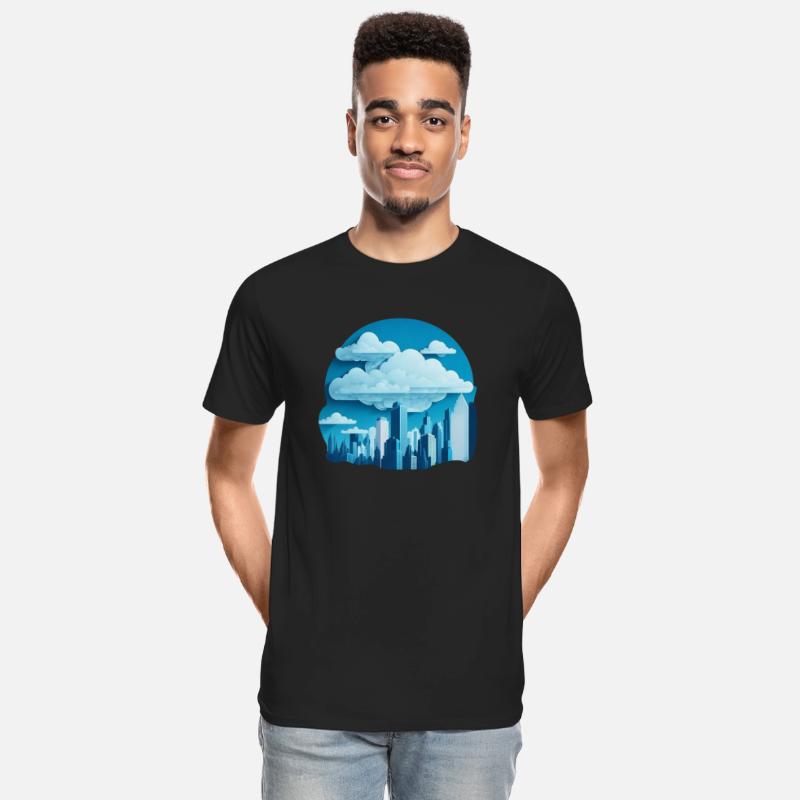 A cityscape made of clouds.