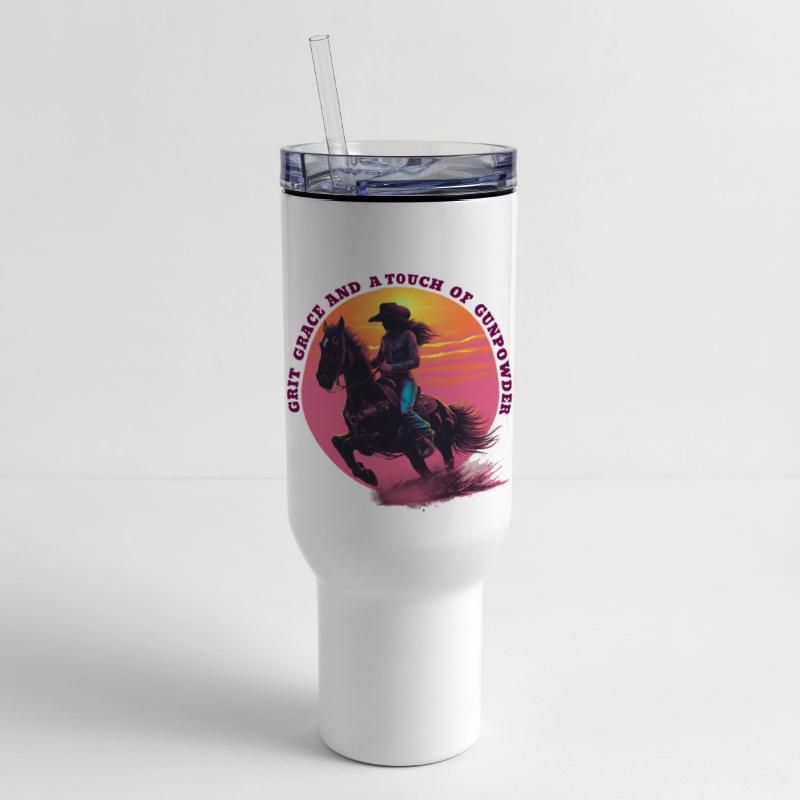 Cowgirl Pride Sunset Scene