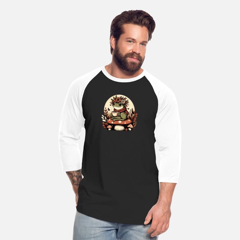 Frog with Coffee on Mushroom Tee