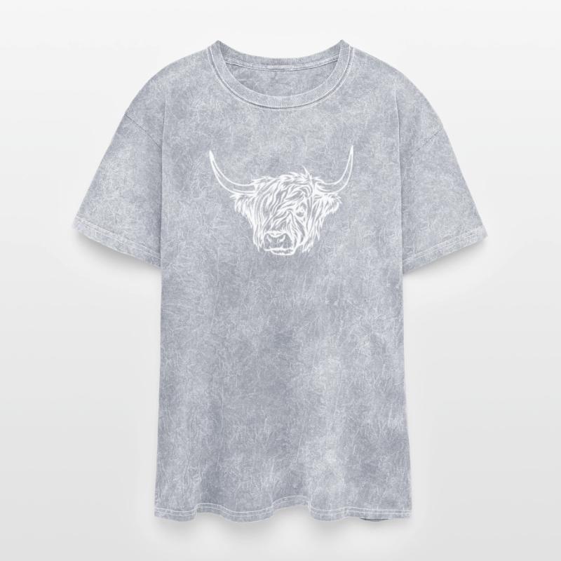 Minimalist Highland Bull Illustration