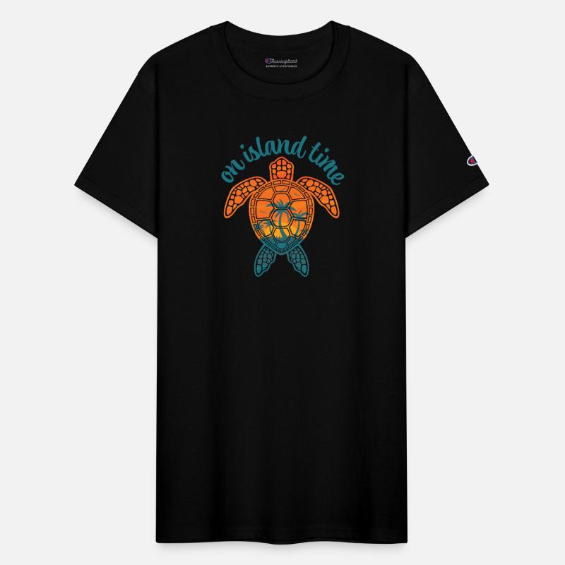 On Island Time Tropical Sunset Sea Turtle Design