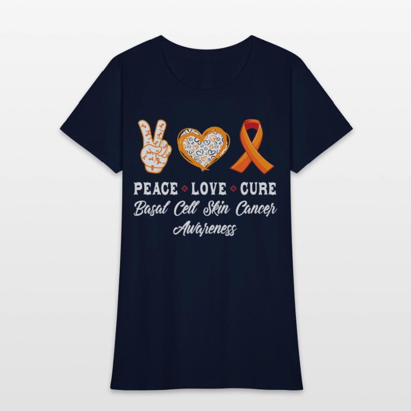 Peace Love cure basal cell skin cancer awareness