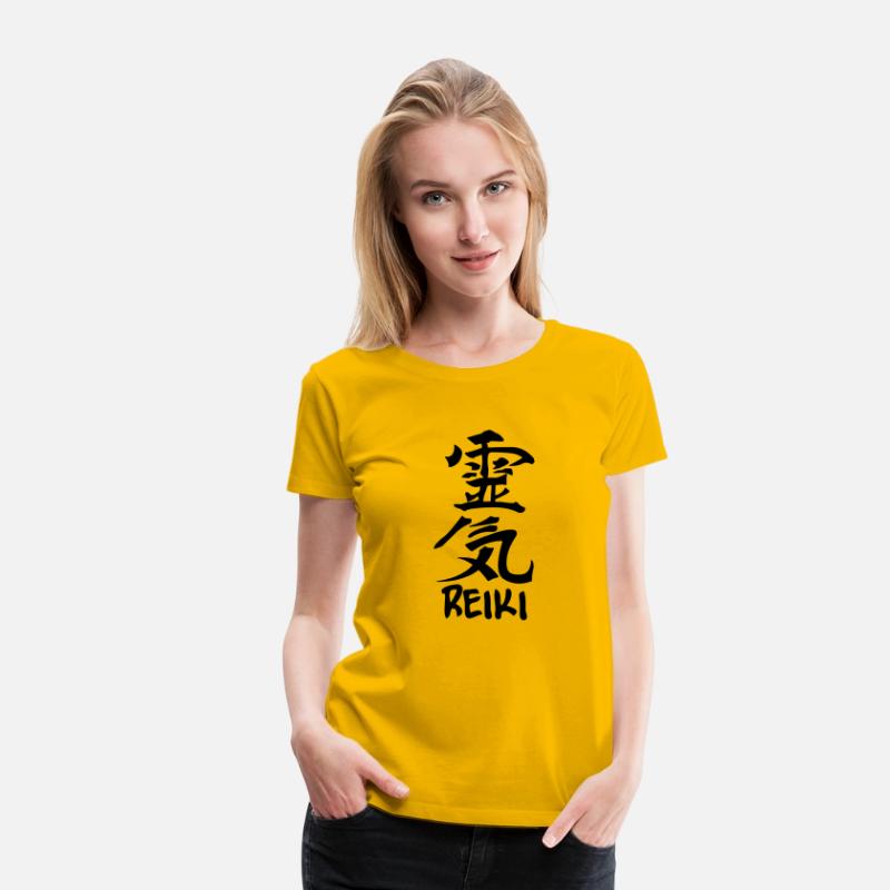 Reiki japanese kanji character with text 'REIKI'