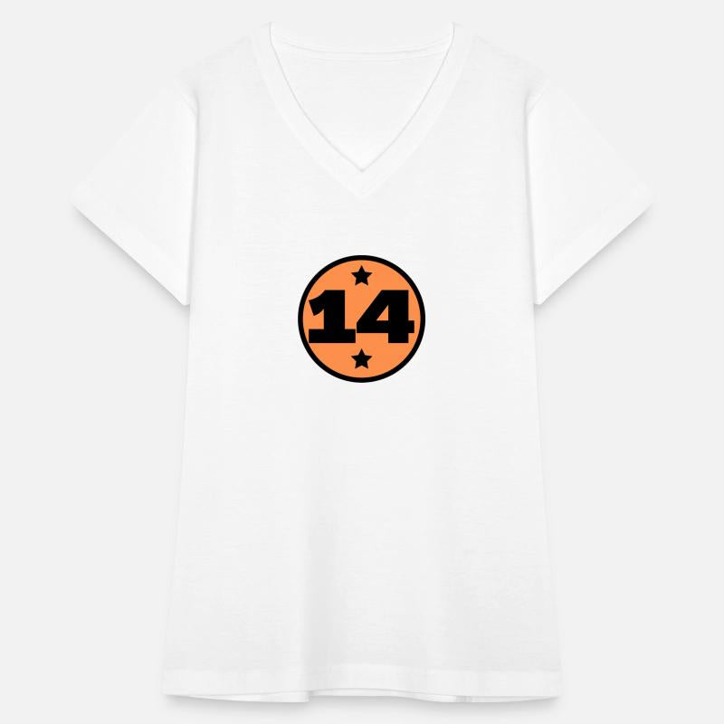 14 Circle OrangeBlack Birthday Age