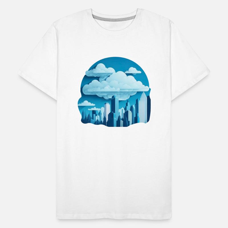 A cityscape made of clouds.