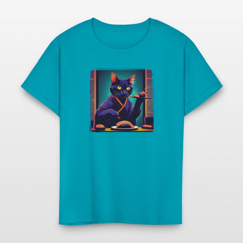 AI Cat Eating Sushi - Crazy Cool Kids