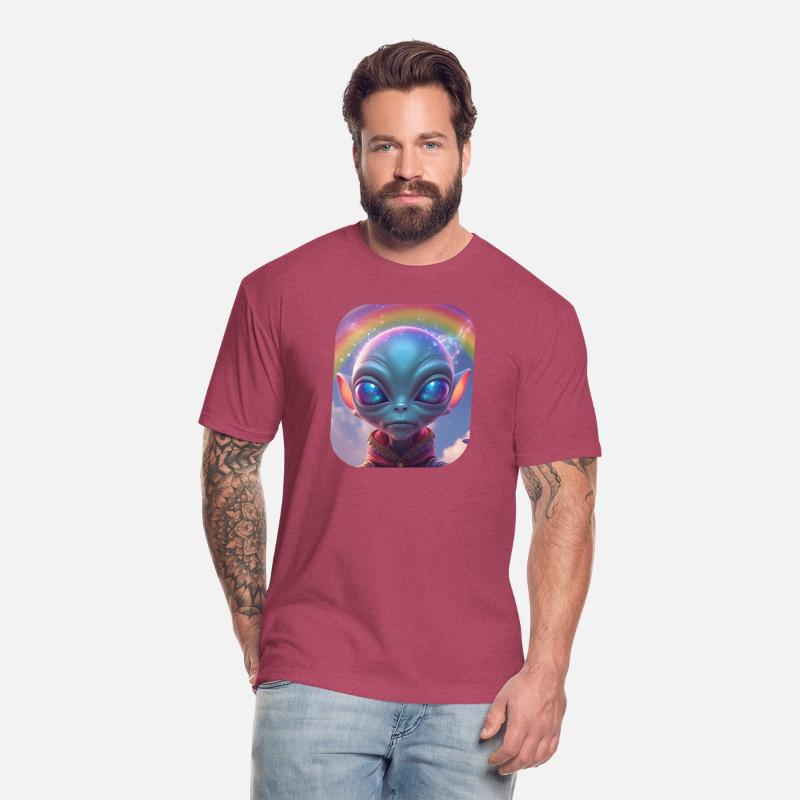 Alien Selfie with Big Eyes & a Rainbow