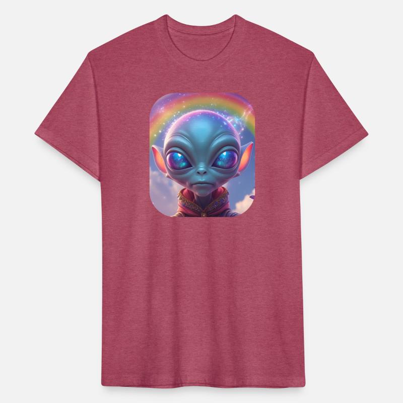 Alien Selfie with Big Eyes & a Rainbow