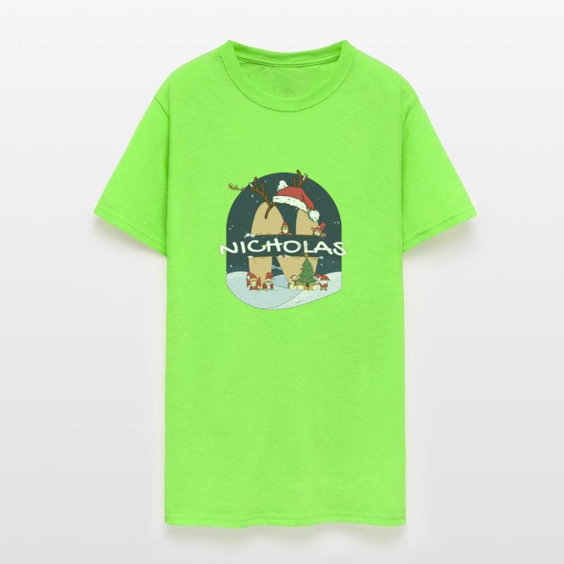Awesome Nicholas Name w Santa Hat in Xmas Theme