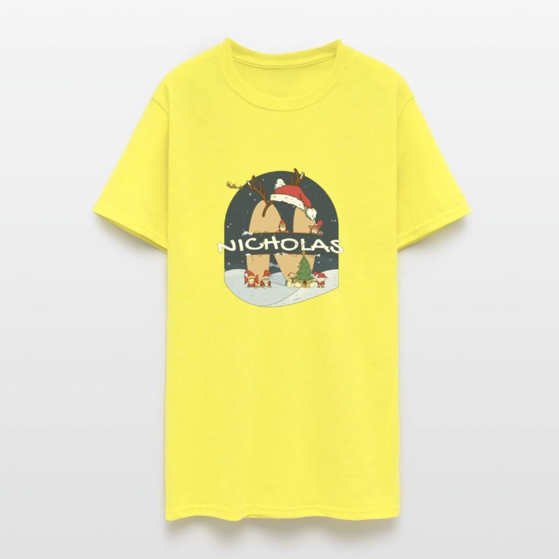 Awesome Nicholas Name w Santa Hat in Xmas Theme