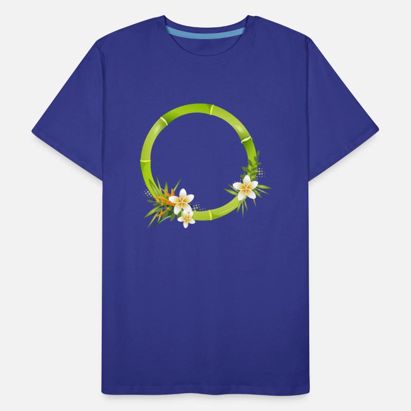 Bamboo frame with leaves & exotic flowers