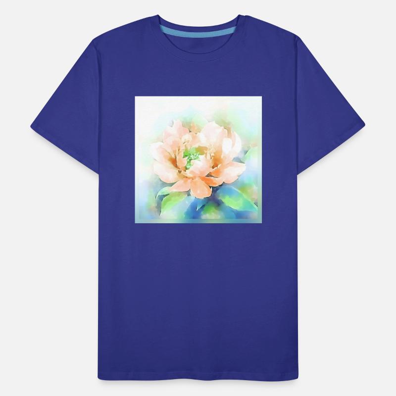 Beige peony flower digital watercolor painting