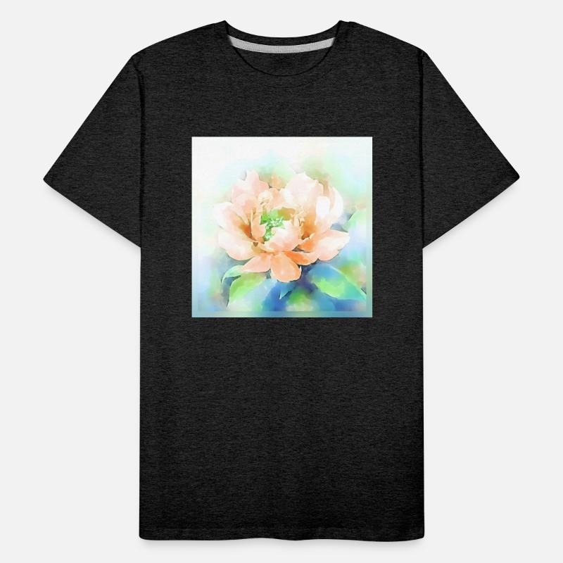 Beige peony flower digital watercolor painting