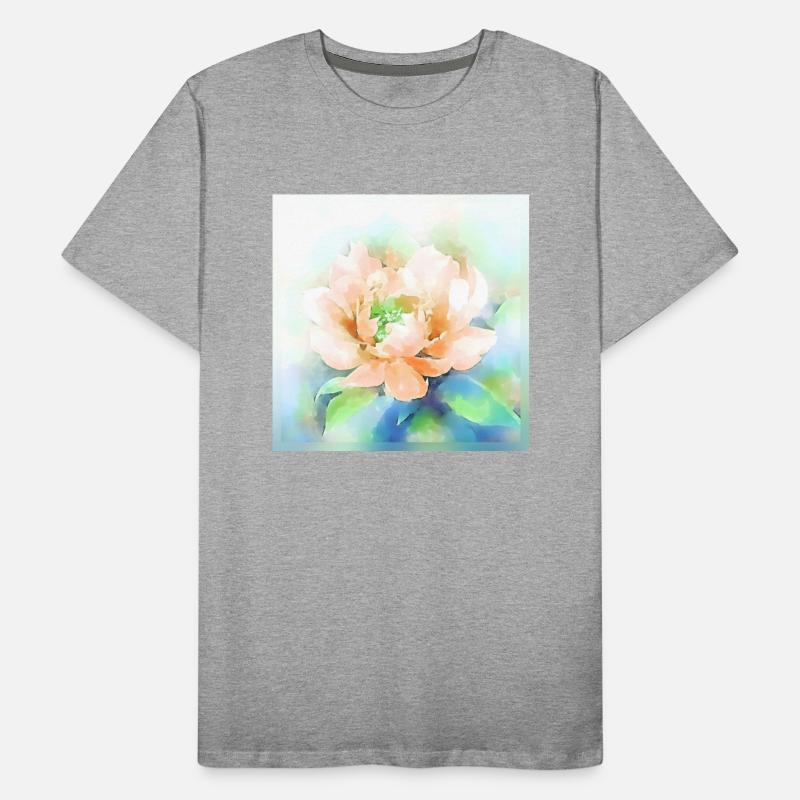 Beige peony flower digital watercolor painting