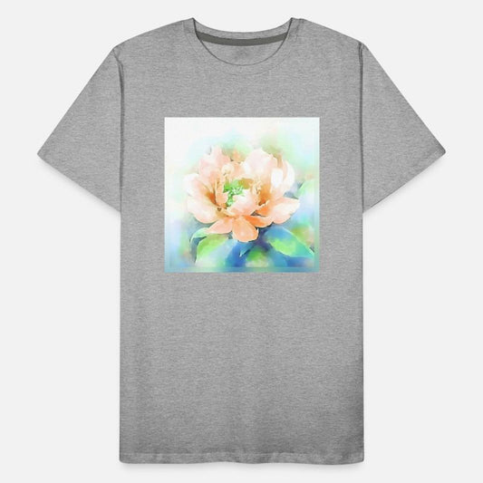 Beige peony flower digital watercolor painting