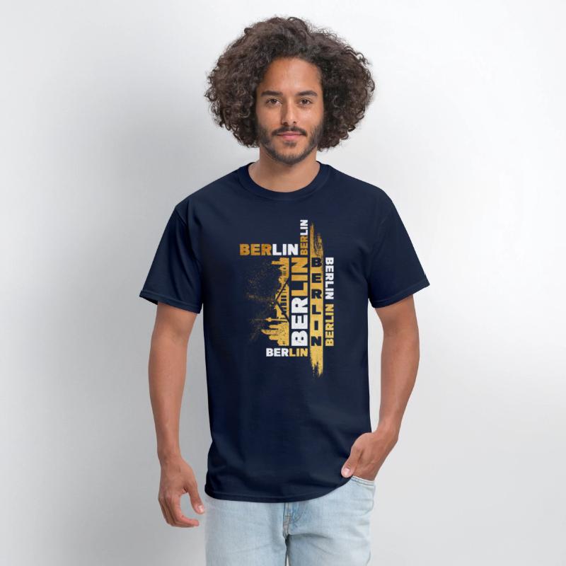 Berlin Germany German City Skyline Font Gold