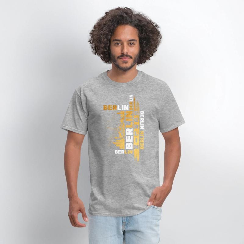 Berlin Germany German City Skyline Font Gold