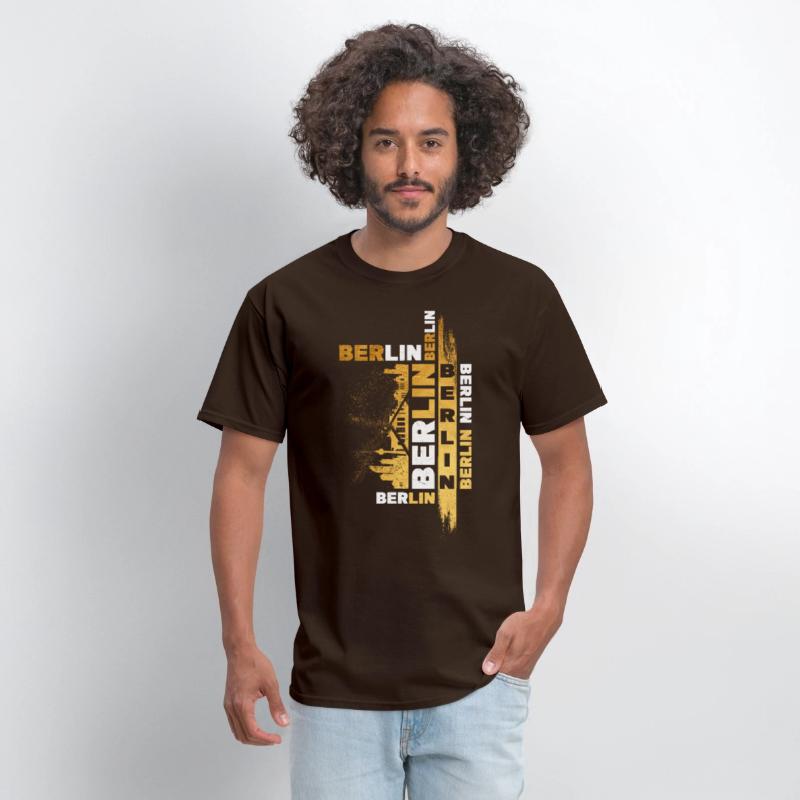 Berlin Germany German City Skyline Font Gold