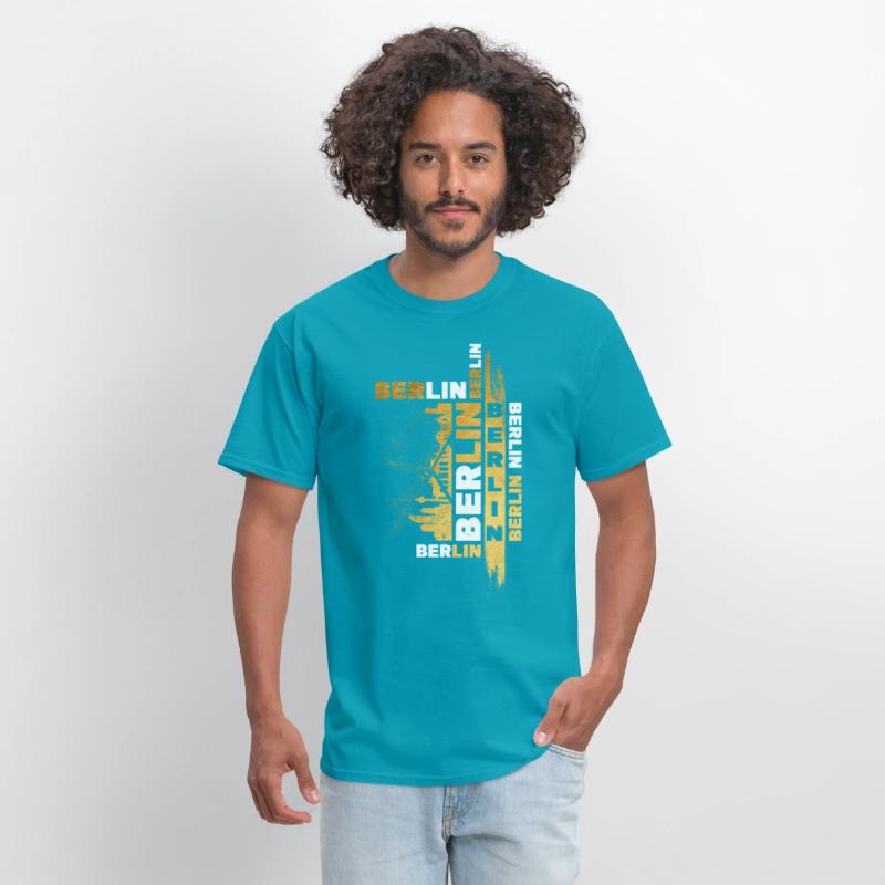 Berlin Germany German City Skyline Font Gold