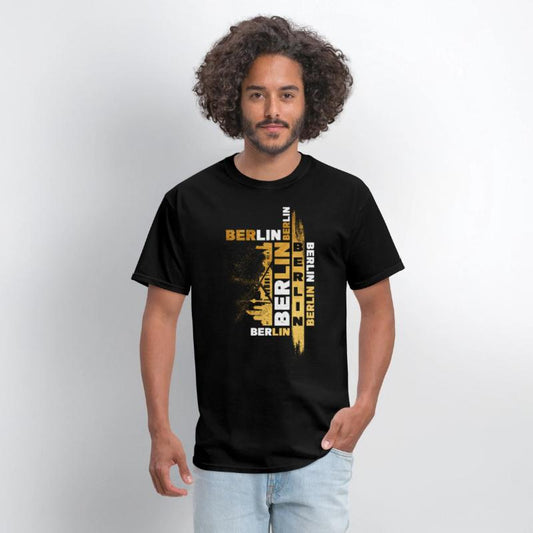 Berlin Germany German City Skyline Font Gold