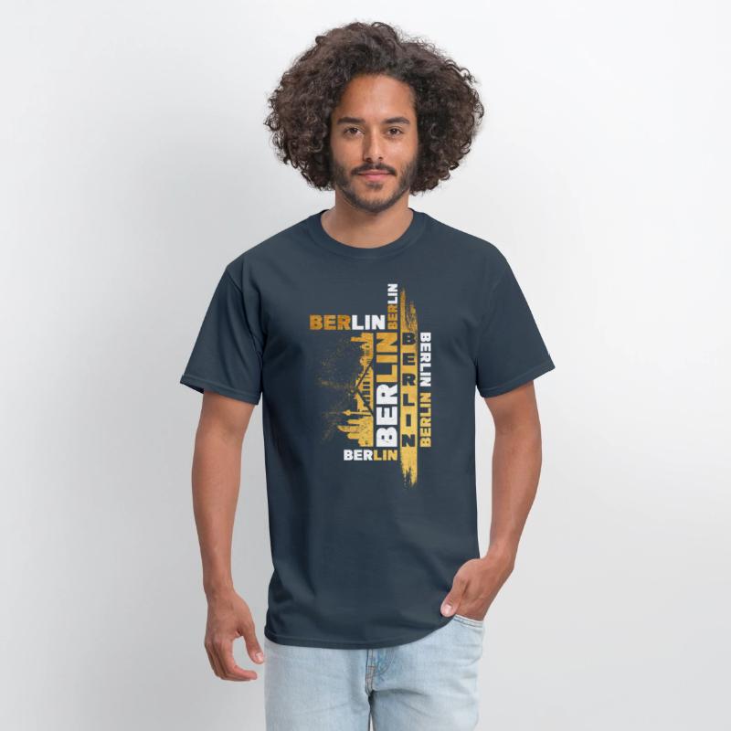 Berlin Germany German City Skyline Font Gold
