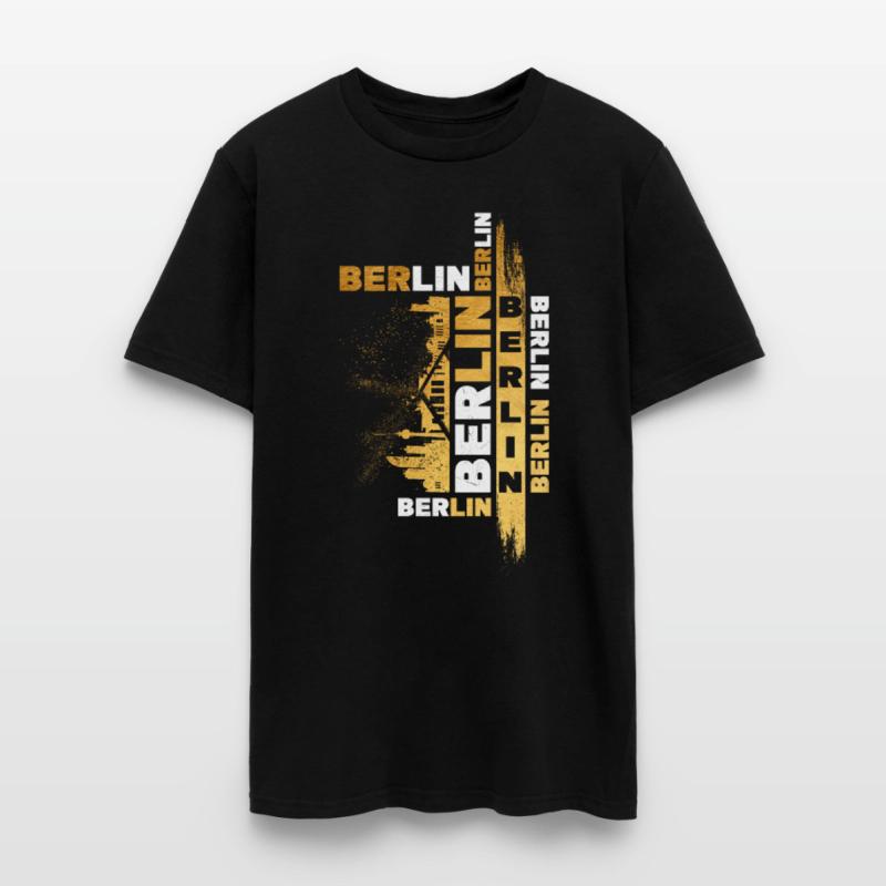 Berlin Germany German City Skyline Font Gold