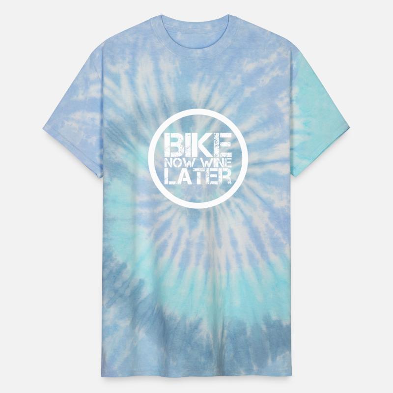 BIKE NOW WINE LATER Bicycle MTB wine cool shirt