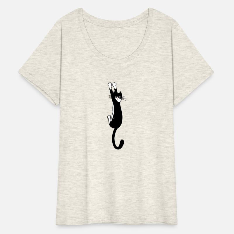 Black and White Cat Hanging On