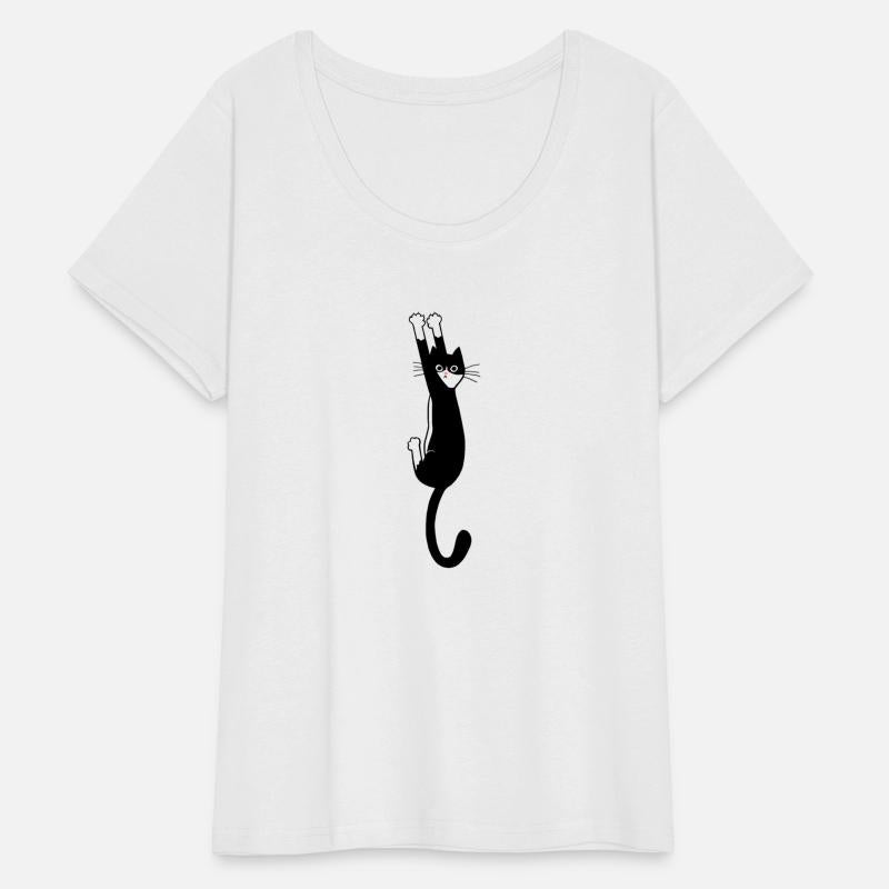 Black and White Cat Hanging On