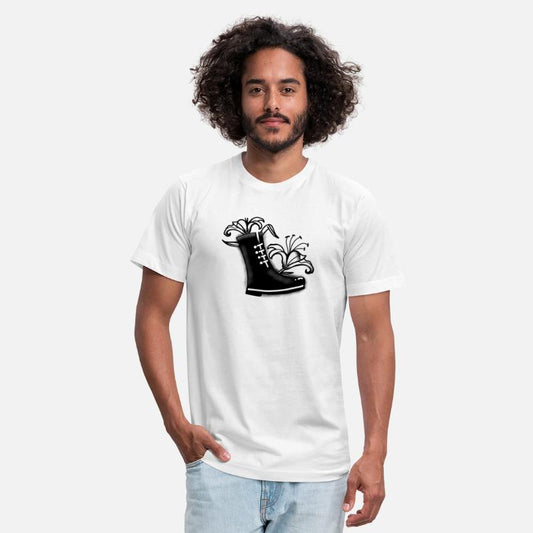 Black Boot with lillys Flowers