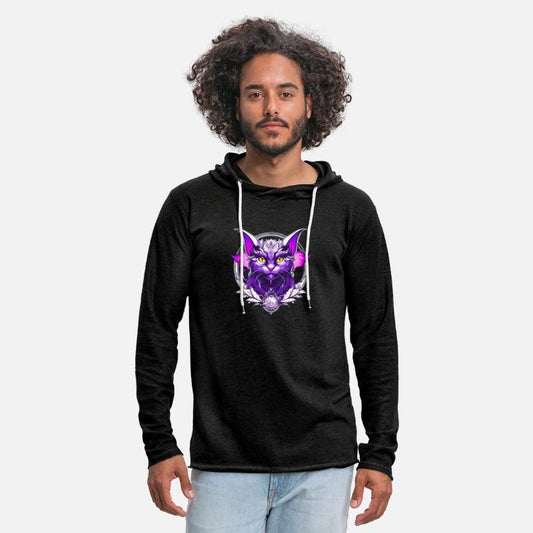 Black White purple Dragon Cat with wings the wizar