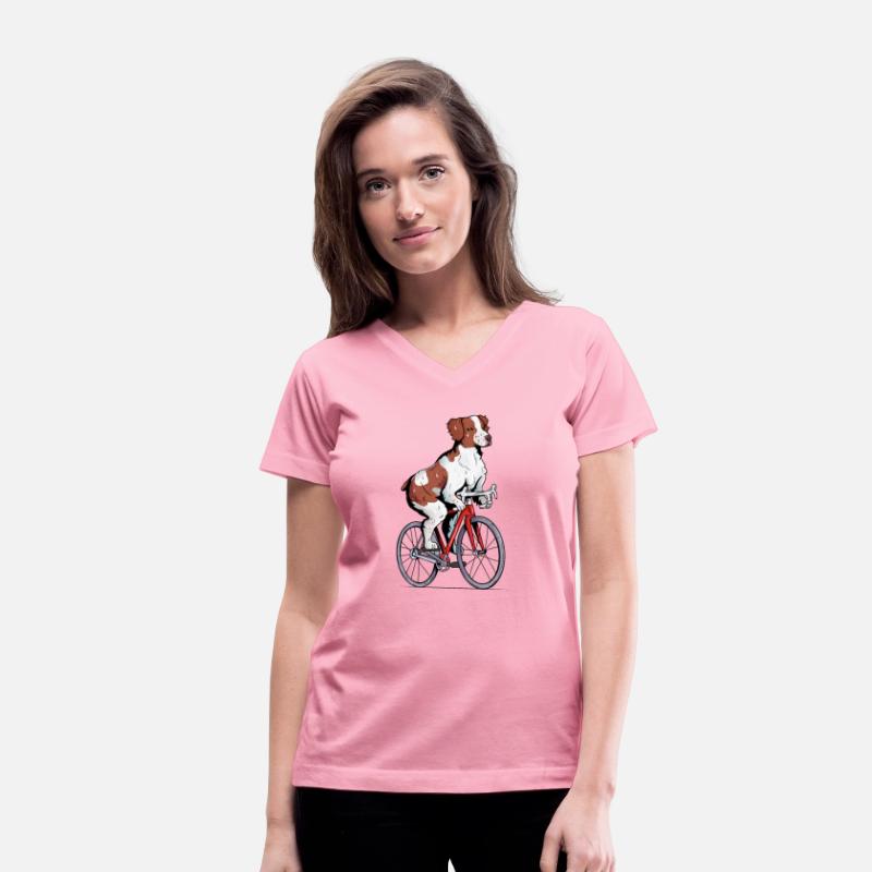 Brittany spaniel Riding Bicycle Cute Biker
