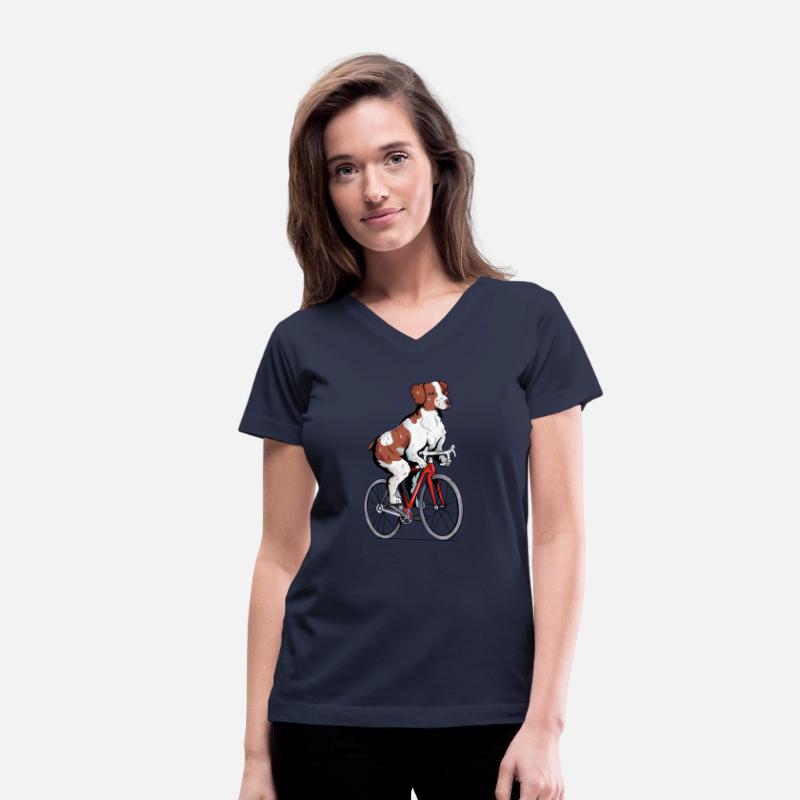 Brittany spaniel Riding Bicycle Cute Biker