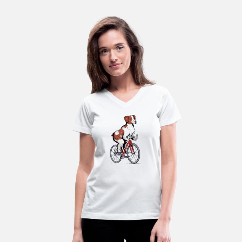 Brittany spaniel Riding Bicycle Cute Biker