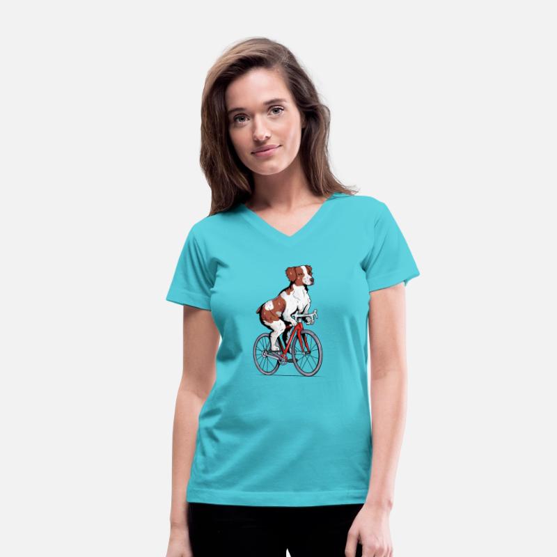Brittany spaniel Riding Bicycle Cute Biker
