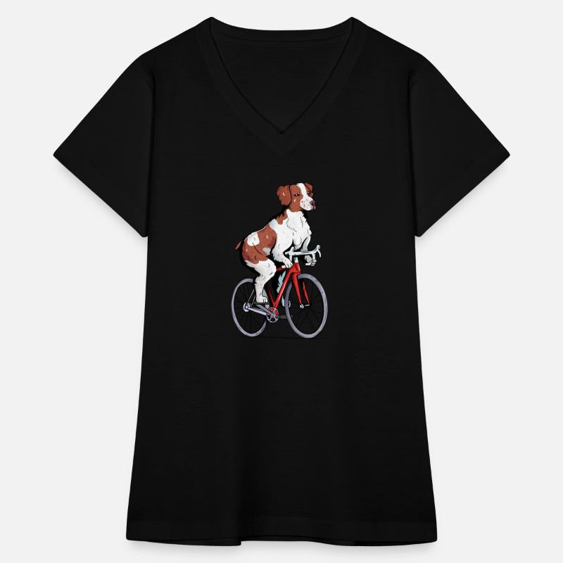 Brittany spaniel Riding Bicycle Cute Biker