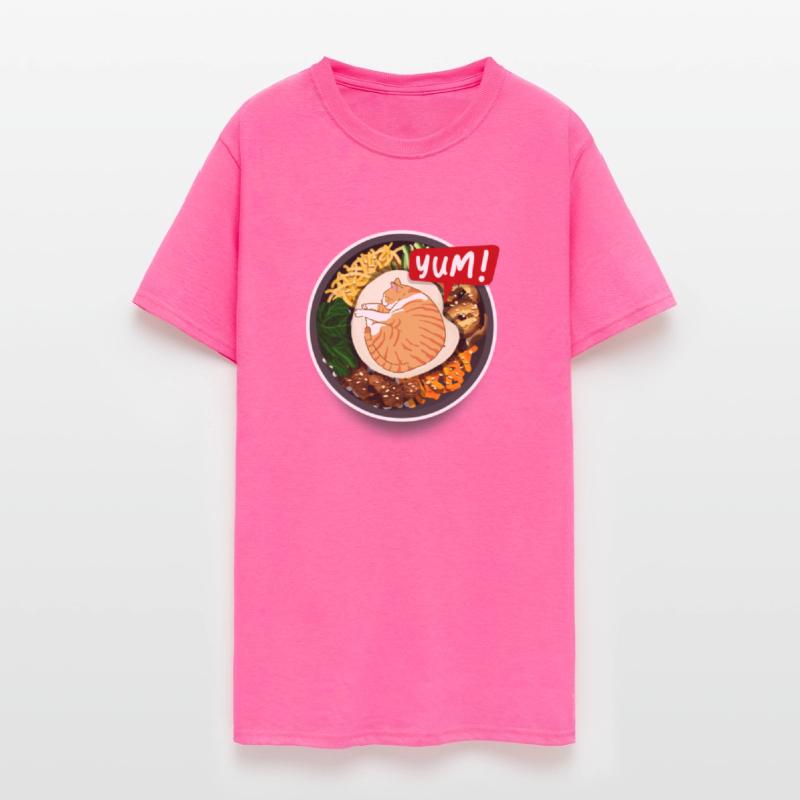 Cat sleeping in ramen bowl