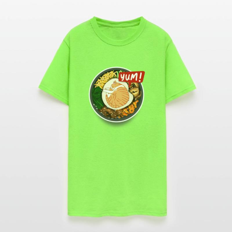 Cat sleeping in ramen bowl