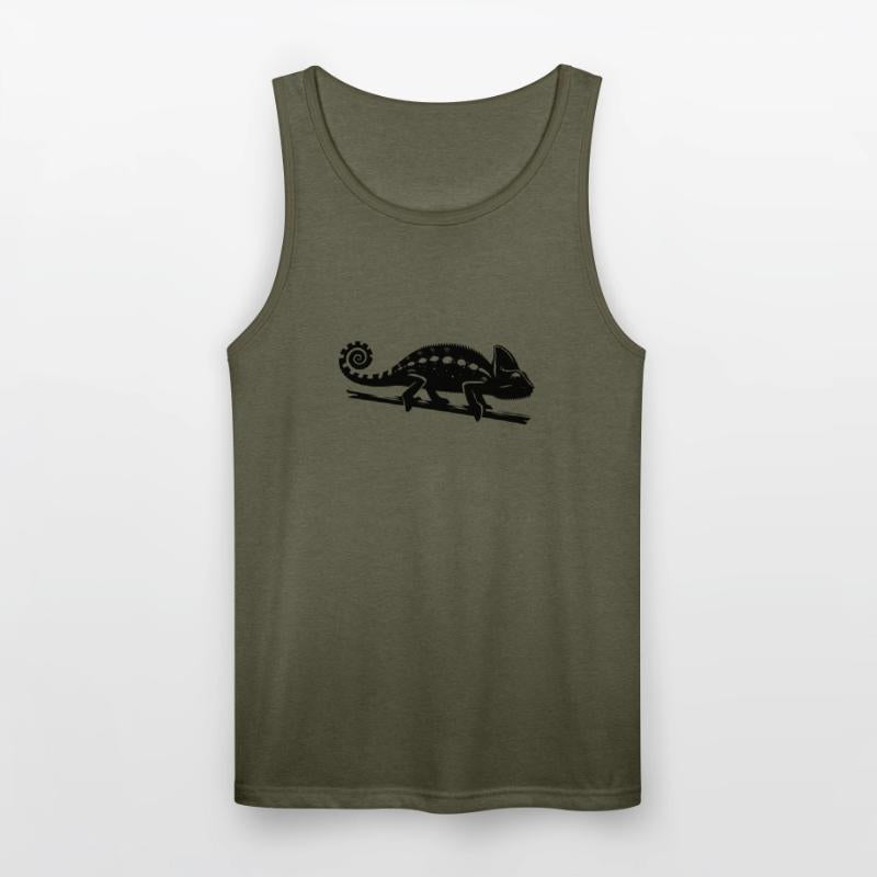 Chameleon Drawing In Ink Style