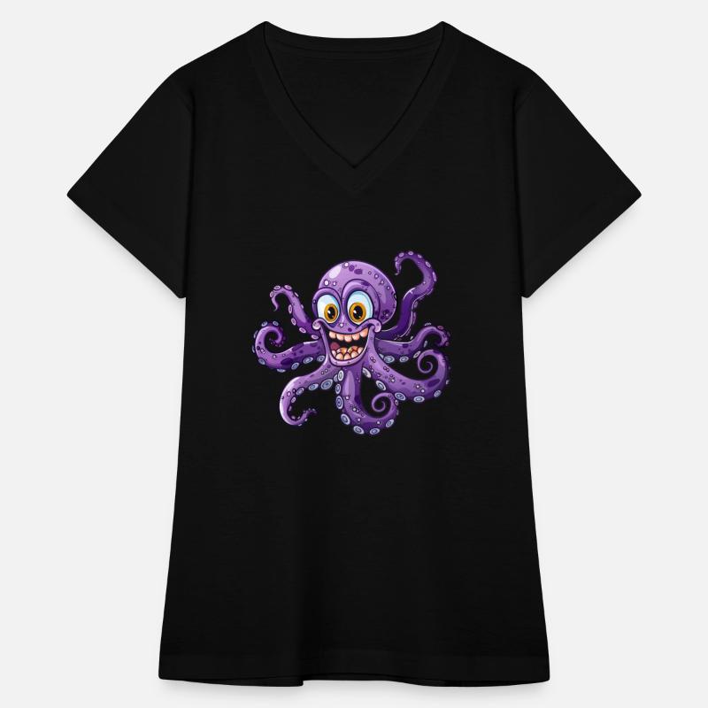 Cheerful Purple Octopus With Big Eyes