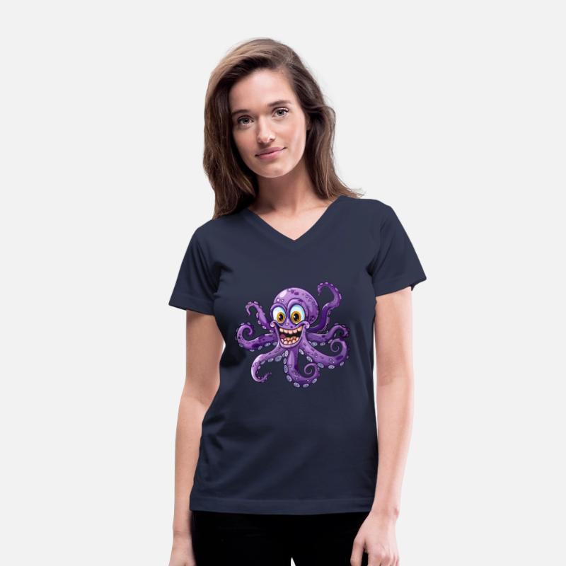 Cheerful Purple Octopus With Big Eyes