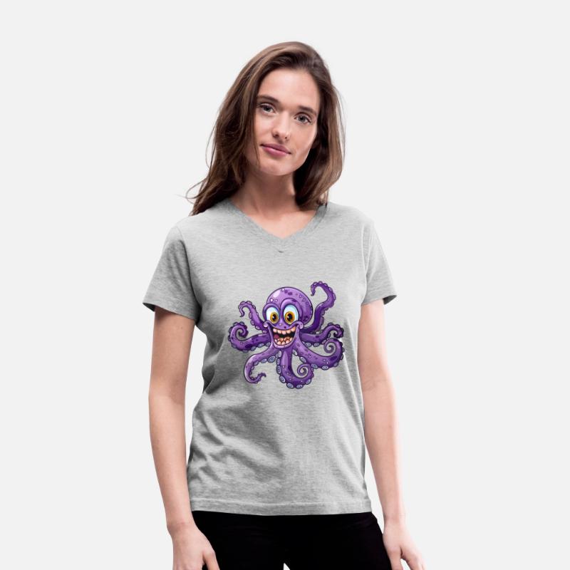 Cheerful Purple Octopus With Big Eyes