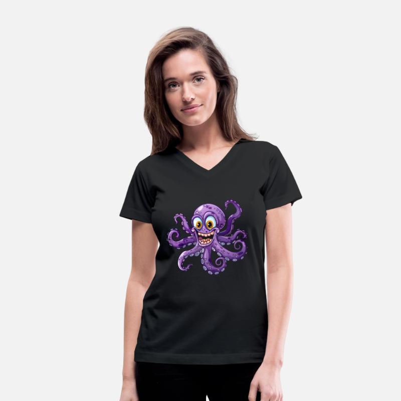 Cheerful Purple Octopus With Big Eyes