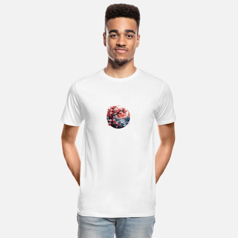 Cherry Blossom Japanese Mountain River Scenery