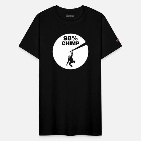 Chimps and humans share about 98 percent