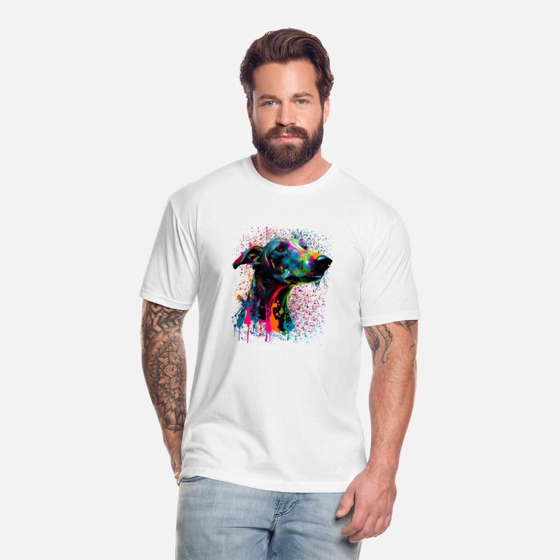 Colorful Splash Greyhound Portrait Puppy Owner