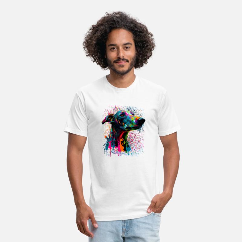 Colorful Splash Greyhound Portrait Puppy Owner