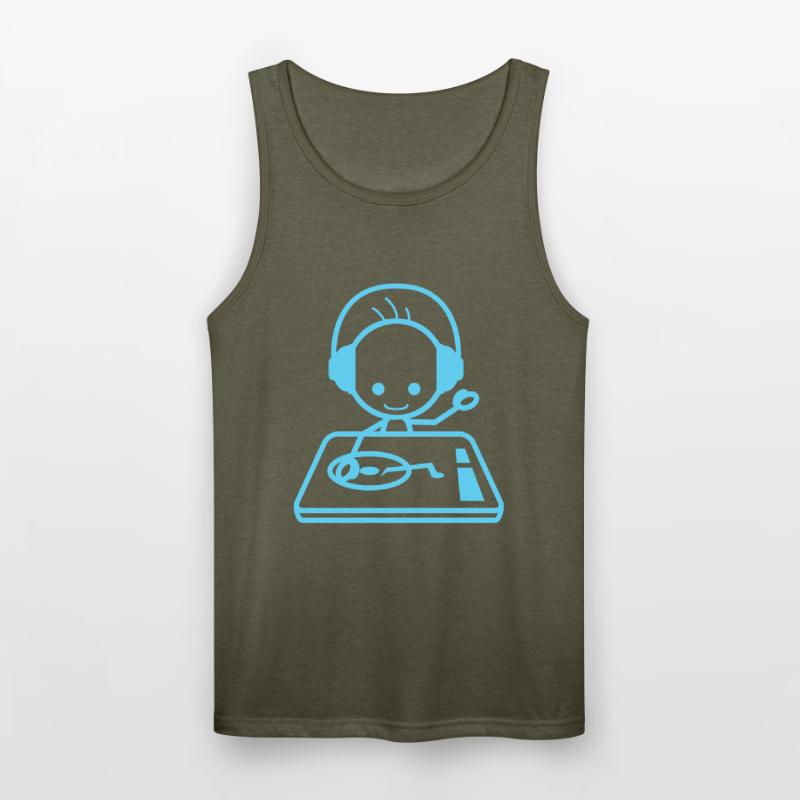 Cool Happy DJ Guy Mixing Console Music Party Man