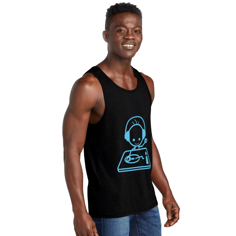 Cool Happy DJ Guy Mixing Console Music Party Man