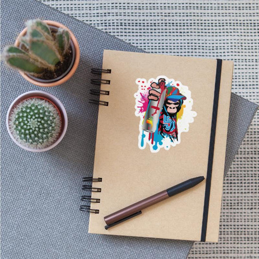 cool street art gorilla sprayer in graffiti style